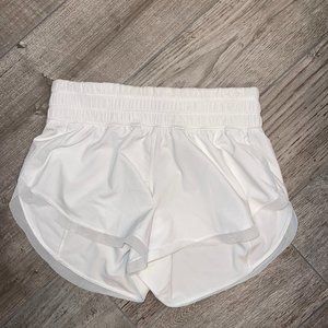 Lululemon white running shorts w/ Mesh along edges